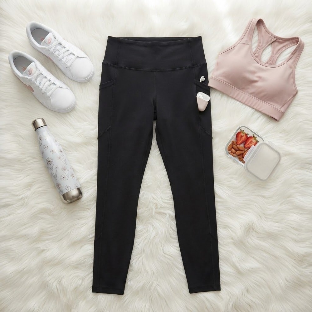 J. Jill Fit Performance Leggings Black High Waist Side Pockets XS Petite